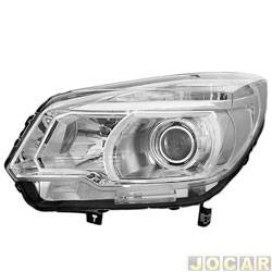 Farol principal - importado - Chevrolet S10 Cabine Simples LS 4X2 2.4 8V Flexpower de 2012 at 2016 - S10 2012 at 2016 - eltrico com projetor - lado do motorista - cada (unidade) - 20001