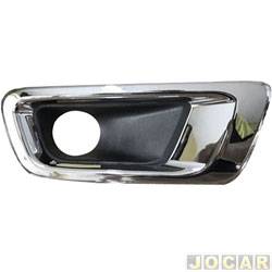 Grade (moldura) lateral do para-choque - importado - <b>Chevrolet S10 Cabine Simples LS 4X2 2.4 8V Flexpower de 2012 at 2016</b> - S10 2012 at 2016 - cromada - lado do passageiro - cada (unidade) - 26440