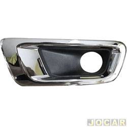 Grade (moldura) lateral do para-choque - importado - <b>Chevrolet S10 Cabine Simples LS 4X2 2.4 8V Flexpower de 2012 at 2016</b> - S10 2012 at 2016 - cromada - lado do motorista - cada (unidade) - 26439