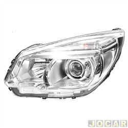 Farol principal - Orgus - <b>Chevrolet S10 Cabine Simples LS 4X2 2.4 8V Flexpower de 2012 at 2016</b> - S10 2012 at 2016 - eltrico - com projetor - lado do motorista - cada (unidade) - FG-879LE