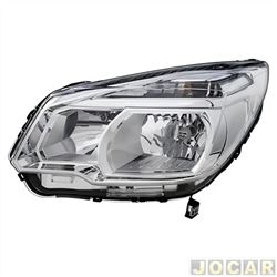 Farol principal - Orgus - <b>Chevrolet S10 Cabine Simples LS 4X2 2.4 8V Flexpower de 2012 at 2016</b> - S10 2012 at 2016 - manual - sem projetor - lado do motorista - cada (unidade) - FG-900LE