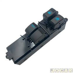 Interruptor do vidro - alternativo - <b>Chevrolet S10 Cabine Simples LT 4X2 2.4 8V Flexpower de 2012 at 2016</b> - S10 2012 at 2016 - qudruplo com bloqueio de vidro e trava-portas - cada (unidade)