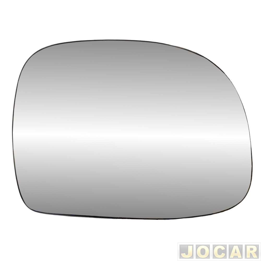 Lente do retrovisor com base - Metagal - S10/Blazer 1995 até 2011 - Silverado - fixo (sem controle) - com base redonda - prata - lado do passageiro...