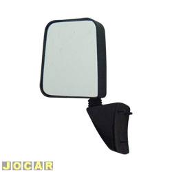 Retrovisor externo - alternativo - <b>Chevrolet D-20 Cabine Simples Custom S 4.0 Turbo de 1992 at 1996</b> - D20/Veraneio/Bonanza 1991 em diante - A-10/C-10/D-10 - fixo (sem controle) - preto - lado do motorista - cada (unidade)