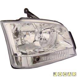 Farol principal - F2J Lighting (antiga Valeo) - <b>Chevrolet Blazer Advantage 4X2 2.4 8V Flexpower de 2007 at 2011</b> - S10/Blazer 2001 at 2011 - pisca cristal (branco) - lado do passageiro - cada (unidade) - LI000140