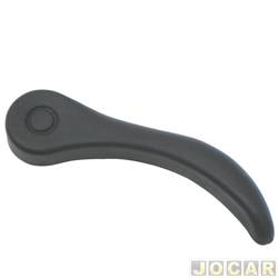 Manopla que levanta o encosto do banco - alternativo - <b>Chevrolet S10 Cabine Simples 4X2 2.4 MPFI gasolina de 2000 at 2004</b> - Blazer/S10 1995 at 2011 - preto - lado do passageiro - cada (unidade)