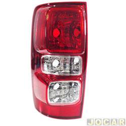 Lanterna traseira principal - TYC - <b>Chevrolet S10 Cabine Simples LS 4X2 2.4 8V Flexpower de 2012 at 2016</b> - S10 2012 at 2016 - sem LED - vermelha/branca - lado do motorista - cada (unidade) - 22179