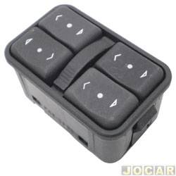 Interruptor do vidro - alternativo - Chevrolet Astra Hatch GL 1.8 MPFI 2P de 1998 at 2001 - Astra 1999 em diante - conjunto - com bloqueio - preto - cada (unidade)