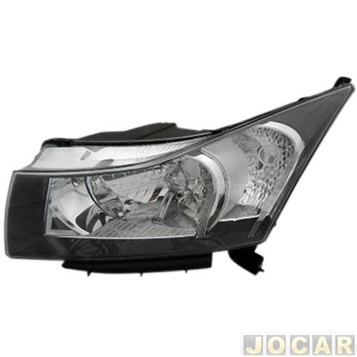 Farol principal - TYC - Cruze 2011 até 2016 - manual - máscara negra - lado do motorista - cada (unidade) - 243306