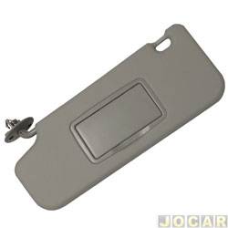 Quebra-sol - 2M Plastic - <b>Chevrolet Sonic Hatch LTZ 1.6 16V cmbio automtico Flexpower 4P de 2012 at 2014</b> - Sonic 2012 at 2014 - com espelho - cinza - lado do motorista - cada (unidade) - 1902132