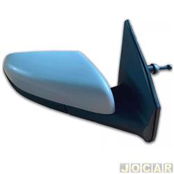 Retrovisor externo - Metagal - <b>Chevrolet Onix Hatch RS 1.0 Turbo 12V cmbio automtico Flex 4P de 2021 em diante</b> - Onix 2020 em diante - com controle - para pintar - lado do passageiro - cada (unidade) - RGBEC4CR