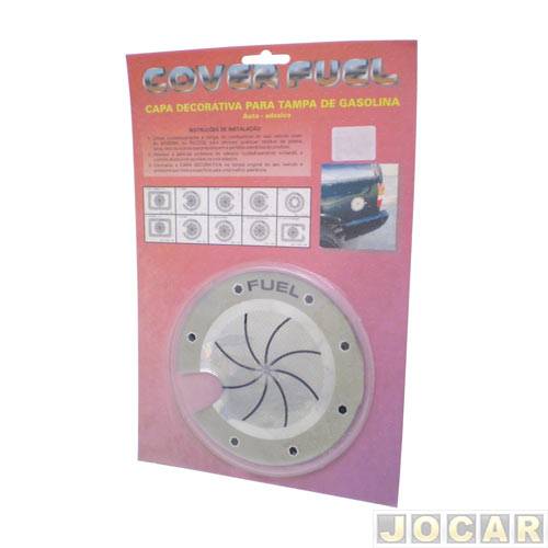 Aplique da tampa tanque combustível - Vectra 1997 até 2005 - Sóparauto - preto e cromado - autoadesivo - cada (unidade)