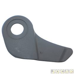 Capa de regulagem do banco - alternativo - Chevrolet Corsa Hatch Wind Milenium 1.0 MPFI 4P de 2001 at 2002 - Corsa 1997 at 2002 - Classic 2003 at 2010 - banco do motorista - direito - com furo - grafite - cada (unidade)