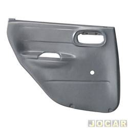 Revestimento de porta - alternativo - <b>Chevrolet Corsa Sedan Super Milenium 1.0 MPFI 16V de 1999 at 2002</b> - Corsa 1997 at 2002 - 4 portas moldado - cinza - traseiro - lado do motorista - cada (unidade)