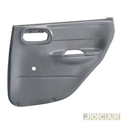 Revestimento de porta - alternativo - <b>Chevrolet Corsa Sedan Super Milenium 1.0 MPFI 16V de 1999 at 2002</b> - Corsa 1997 at 2002 - 4 portas moldado - cinza - traseiro - lado do passageiro - cada (unidade)