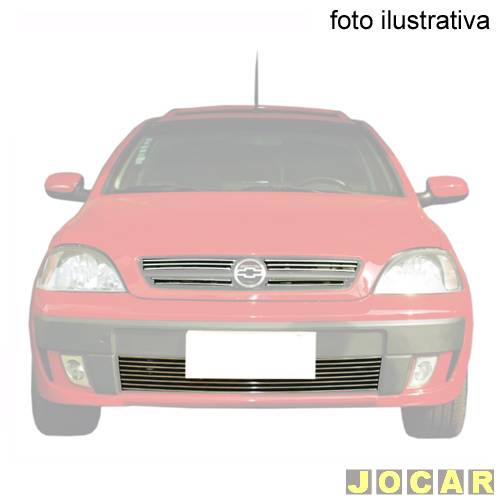 Aplique da grade - BMJ - Montana sport 2003 até 2007 - 5 peças - filetes horizontais e aplique no pára-choque - cromado - dianteiro - jogo - 37.1 /...