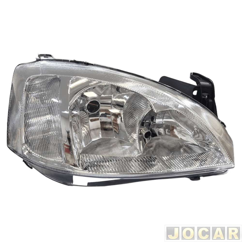 Farol principal - importado - Corsa 2003 até 2007 - Montana 2003 até 2007 - H1/H7 - máscara cromada - lado do passageiro - cada (unidade) - 23651/2...
