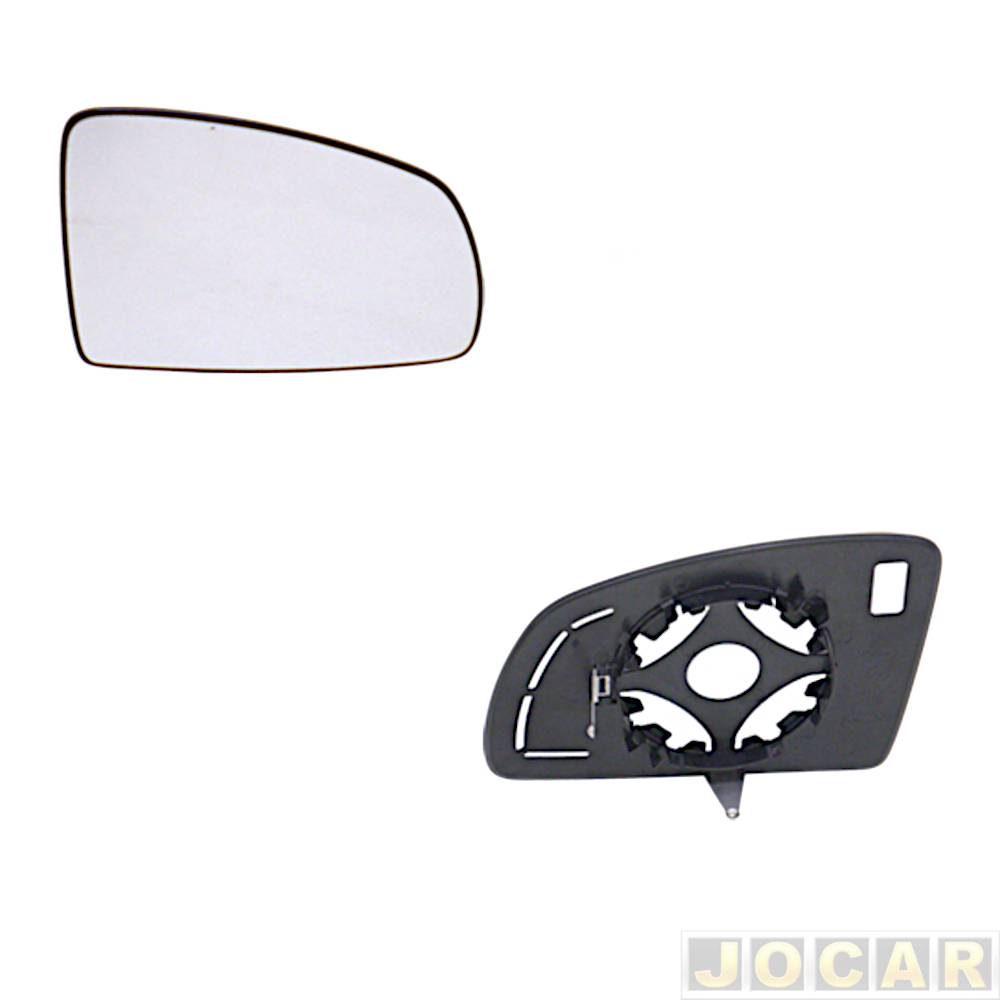 Lente do retrovisor com base - Metagal - Celta 2007 até 2016 - Prisma 2006 até 2012 - Meriva 2002 até 2012 - lado do passageiro - cada (unidade) - ...