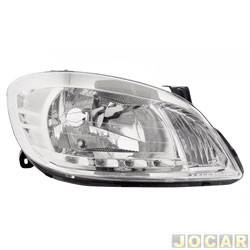 Farol principal - alternativo - RCD (InovWay) - Chevrolet Celta Super 1.0 VHC 8V Flexpower 2P de 2006 at 2009 - Celta 2007 at 2016 - Prisma 2006 at 2012 - lampada H4 - com led - lado do passageiro - cada (unidade) - FL2156RV
