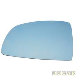 Lente do retrovisor sem base - Flabeg (Refil) - Chevrolet Celta Super 1.0 VHC 8V Flexpower 2P de 2006 at 2009 - Celta/Meriva 2003 at 2006 - lente convexo - azul - lado do motorista - cada (unidade) - 1263