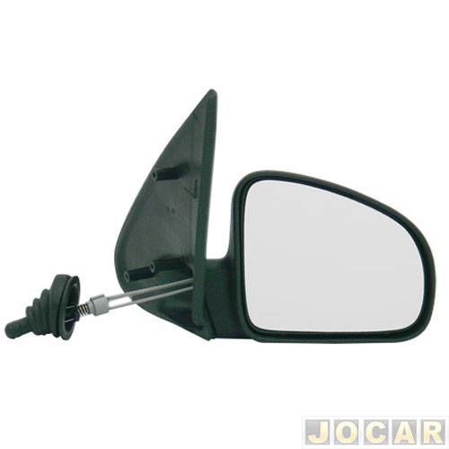 Retrovisor externo - importado - Celta 2000 até 2006 - com controle manual - preto - lado do passageiro - cada (unidade) - 21242