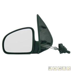 Retrovisor externo - importado - Chevrolet Celta Super 1.0 VHC 8V Flexpower 2P de 2005 at 2006 - Celta 2000 at 2006 - com controle manual - preto - lado do motorista - cada (unidade) - 21423