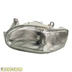 Farol principal - alternativo - VIC - <b>Ford Escort GL 1.6 mpi 8V 4P de 2000 at 2003</b> - Escort 1997 at 2003 - carcaa cinza - lado do motorista - cada (unidade) - 27370