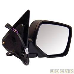 Retrovisor externo - importado - <b>Ford Ranger Cabine Simples XLS 4X2 2.3 Duratec 16V gasolina de 2005 at 2009</b> - Ranger 2004 at 2009 - eltrico - preto - lado do passageiro - cada (unidade) - 17142
