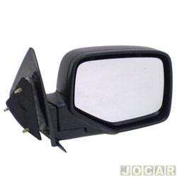 Retrovisor externo - importado - Ford Ranger Cabine Simples XLS 4X2 2.3 Duratec 16V gasolina de 2005 at 2009 - Ranger 2004 at 2009 - sem controle - preto - lado do passageiro - cada (unidade) - YY8648MR