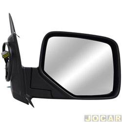 Retrovisor externo - importado - <b>Ford Ranger Cabine Simples XLS 4X2 2.3 Duratec 16V gasolina de 2009 at 2012</b> - Ranger 2010 at 2012 - eltrico - capa fixa - preto - lado do passageiro - cada (unidade) - 15484