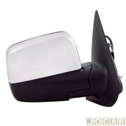 Retrovisor externo - importado - Ford Ranger Cabine Simples XLS 4X2 2.3 Duratec 16V gasolina de 2005 at 2009 - Ranger 2004 at 2009 - sem controle - cromado - lado do passageiro - cada (unidade) - YY864CMR