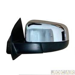 Retrovisor externo - importado - <b>Ford Ranger Cabine Simples XLS 4X2 2.5 16V cmbio manual Flex de 2012 at 2016</b> - Ranger 2013 at 2023 - eltrico - cromado - lado do motorista - cada (unidade) - YT7446CEL