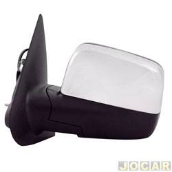 Retrovisor externo - importado - <b>Ford Ranger Cabine Simples XLS 4X2 2.3 Duratec 16V gasolina de 2009 at 2012</b> - Ranger 2010 at 2012 - sem controle - cromado - lado do motorista - cada (unidade) - YT7420CL