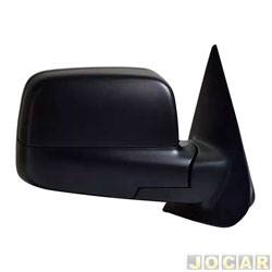 Retrovisor externo - importado - <b>Ford Ranger Cabine Simples XLS 4X2 2.3 Duratec 16V gasolina de 2009 at 2012</b> - Ranger 2010 at 2012 - sem controle - preto - lado do passageiro - cada (unidade) - YT7420BR