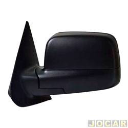 Retrovisor externo - importado - <b>Ford Ranger Cabine Simples XLS 4X2 2.3 Duratec 16V gasolina de 2009 at 2012</b> - Ranger 2010 at 2012 - sem controle - preto - lado do motorista - cada (unidade) - YT7420BL
