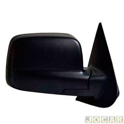 Retrovisor externo - importado - Ford Ranger Cabine Simples XLS 4X2 2.5 16V cmbio manual Flex de 2012 at 2016 - Ranger 2013 at 2016 - sem controle - preto - lado do passageiro - cada (unidade) - YT7446BR