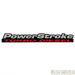 Letreiro - alternativo - <b>Ford Ranger Cabine Simples XLS 4X2 3.0 Turbo-IC PowerStroke diesel de 2009 at 2012</b> - Ranger 2009 at 2012 - PowerStroke Turbo Diesel - cinza/preto - cada (unidade)