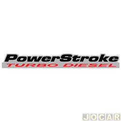 Letreiro - alternativo - <b>Ford Ranger Cabine Simples XLS 4X2 3.0 Turbo-IC PowerStroke diesel de 2009 at 2012</b> - Ranger 2009 at 2012 - PowerStroke Turbo Diesel - preto e prata - cada (unidade)