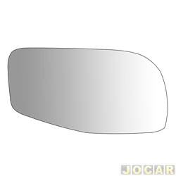 Lente do retrovisor sem base - Flabeg (Refil) - <b>Ford Ranger Cabine Simples Splash 4X2 4.0 V6 gasolina - importado de 1994 at 1996</b> - Ranger Splash 1994 at 1996 - pequeno - prata - lado do passageiro - cada (unidade) - 1445