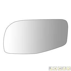 Lente do retrovisor sem base - Flabeg (Refil) - <b>Ford Ranger Cabine Simples Splash 4X2 4.0 V6 gasolina - importado de 1994 at 1996</b> - Ranger Splash 1994 at 1996 - pequeno - prata - lado do motorista - cada (unidade) - 1444