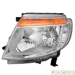 Farol principal - importado - <b>Ford Ranger Cabine Simples XLS 4X2 2.5 16V cmbio manual Flex de 2012 at 2016</b> - Ranger 2012 at 2016 - eltrico - lado do motorista - cada (unidade) - 21891