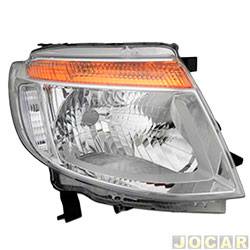 Farol principal - importado - <b>Ford Ranger Cabine Simples XLS 4X2 2.5 16V cmbio manual Flex de 2012 at 2016</b> - Ranger 2012 at 2016 - eltrico - lado do passageiro - cada (unidade) - 21892