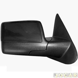 Retrovisor externo - importado - <b>Ford Ranger Cabine Simples XL 4X2 3.0 Turbo-IC PowerStroke diesel de 2009 at 2012</b> - Ranger 2010 at 2012 - controle manual - preto - lado do passageiro - cada (unidade) - 26748