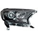 Farol principal - Depo - Ford Ranger Cabine Dupla XLS 4X2 2.5 16V cmbio manual Flex de 2016 at 2019 - Ranger 2016 at 2023 - manual/eltrico com projetor - mscara negra - lado do passageiro - cada (unidade) - 27174