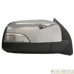 Retrovisor externo - importado - Ford Ranger Cabine Simples XLS 4X2 2.5 16V cmbio manual Flex de 2012 at 2016 - Ranger 2013 at 2023 - eltrico com pisca retrtil sem aquecedor - cromado - lado do passageiro - cada (unidade) - 28714