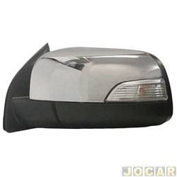 Retrovisor externo - importado - Ford Ranger Cabine Simples XLS 4X2 2.5 16V cmbio manual Flex de 2012 at 2016 - Ranger 2013 at 2023 - eltrico com pisca retrtil sem aquecedor - cromado - lado do motorista - cada (unidade) - 28713