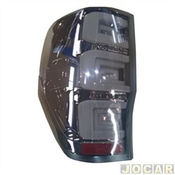 Lanterna traseira principal - importado - <b>Ford Ranger Cabine Simples XLS 4X2 2.5 16V cmbio manual Flex de 2012 at 2016</b> - Ranger 2013 at 2023 - com LED - fum - lado do motorista - cada (unidade) - 31129