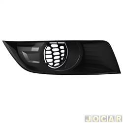 Grade do para-choque - importado - <b>Ford Ranger Cabine Dupla XLS 4X2 2.5 16V cmbio manual Flex de 2016 at 2019</b> - Ranger 2017 at 2019 - sem furo para milha - preta - lado do passageiro - cada (unidade) - 34386