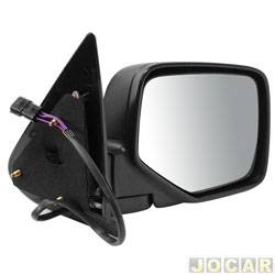 Retrovisor externo - Metagal - <b>Ford Ranger Cabine Simples XLS 4X2 2.3 Duratec 16V gasolina de 2005 at 2009</b> - Ranger 2004 at 2009 - eltrico - preto - lado do passageiro - cada (unidade) - RFPE04CE