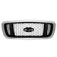Grade dianteira - alternativo - Ford Ranger Cabine Simples XLS 4X2 2.3 Duratec 16V gasolina de 2005 at 2009 - Ranger 2005 at 2009 - com moldura cromada - preta - cada (unidade)
